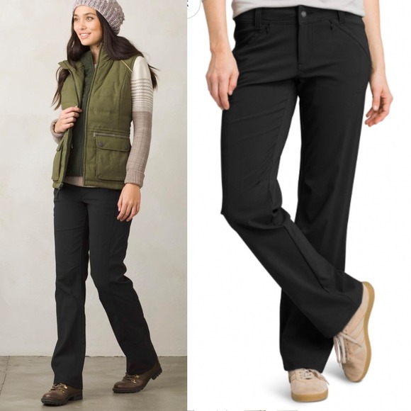 Prana Winter Hallena Pants Black Womens Size 4 Hiking Outdoors Travel Minimalist - Picture 1 of 16